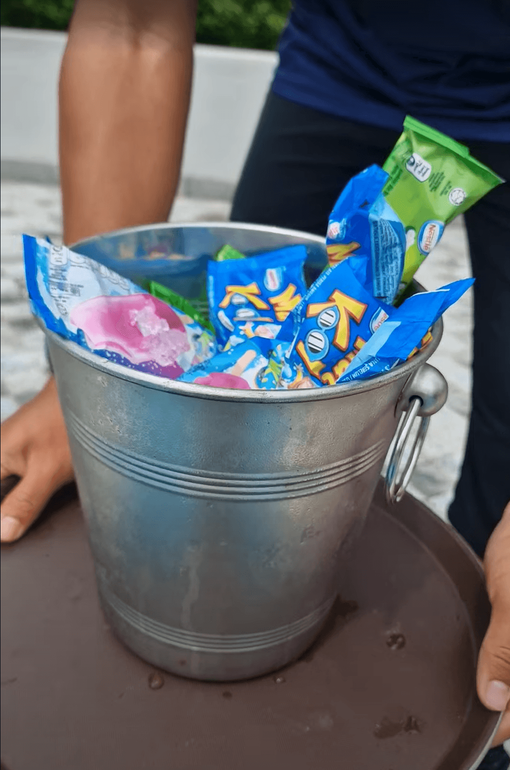 a bucket of ice cream