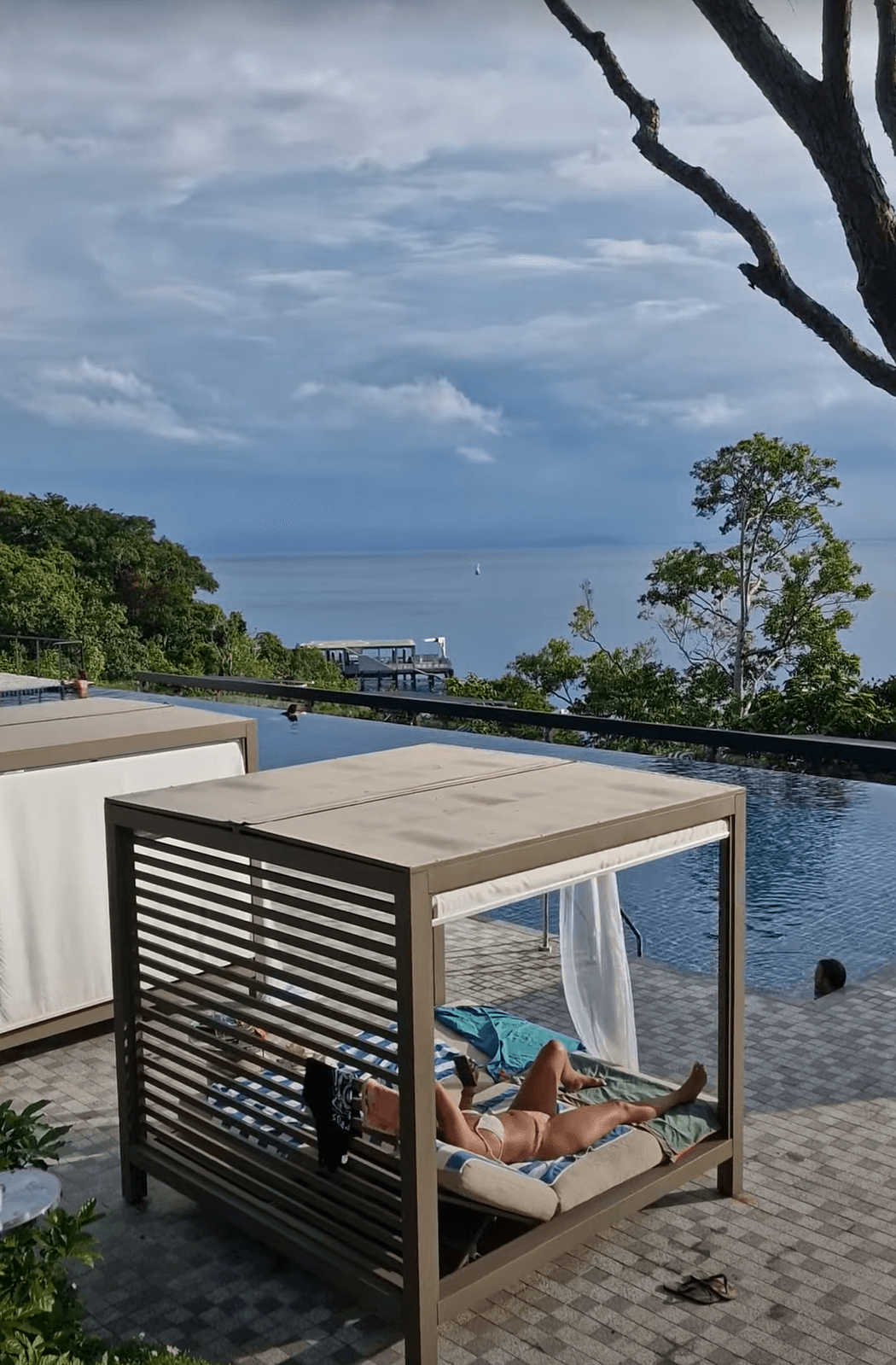 pool cabana overlooking swimming pool