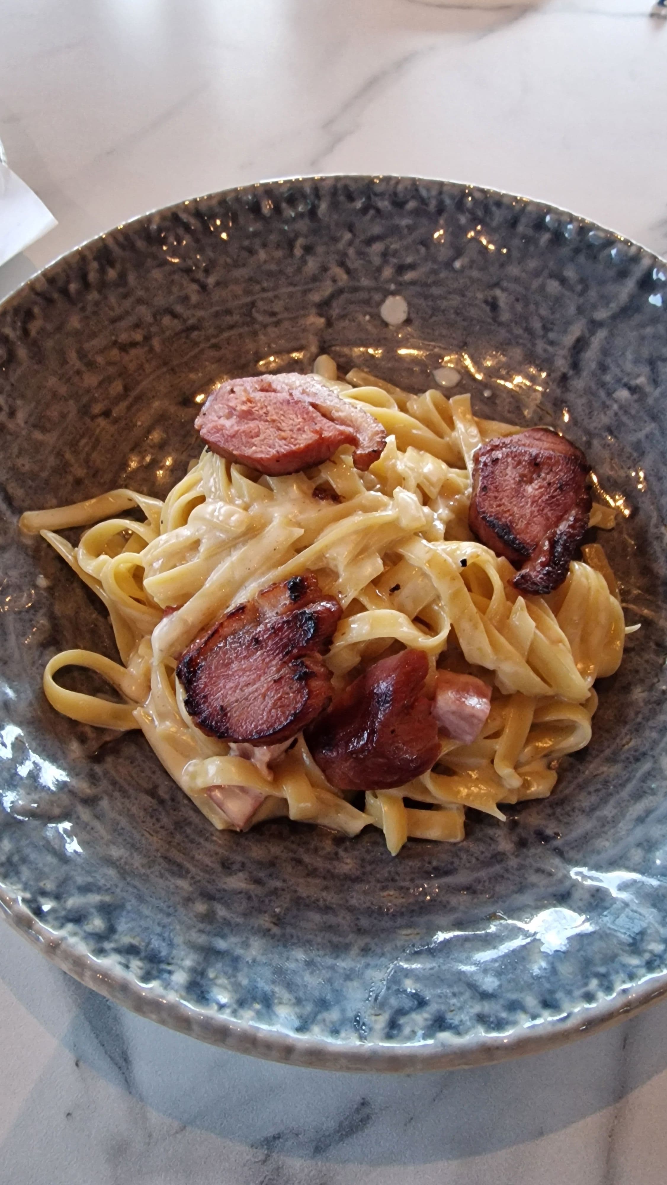 A plate of carbonara
